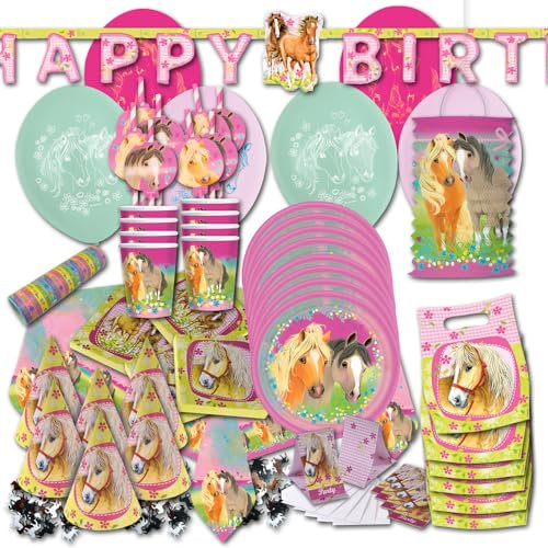 Pferde Kindergeburtstag Partyset XXL - Partygeschirr & Partydeko im Sparset