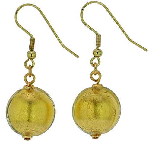 Pendientes Disco de Cristal de Murano - Oro Líquido