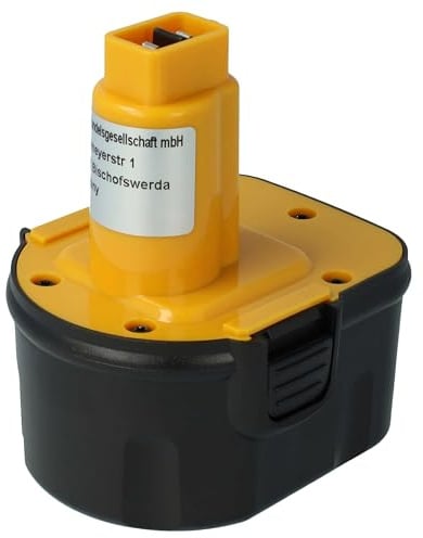 vhbw NI-MH Battery 2000mAh (12V) Compatible with DW924K2B2, DW924K2B3, DW924K2BR, DW927K, DW927K-2 Replacement for Dewalt DC9071, DE9037, DE9071, DE9074