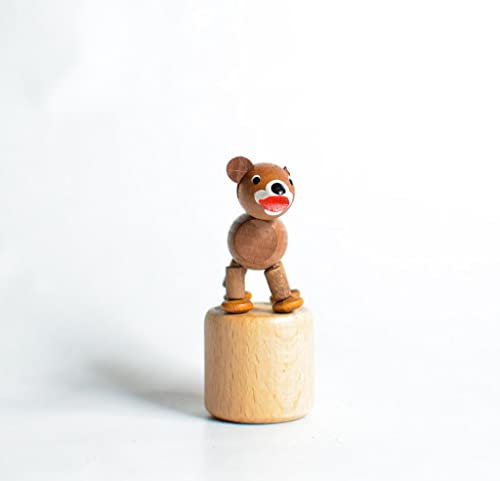 Rudolphs Schatzkiste Holzspielzeug Wackelfigur Bär Höhe=7cm NEU Spielzeug Wackeln Wackeltier Wackelspielzeug Figur Holzspielzeug Holztier Tier Drücken Drückfigur Holz Holzfiguren Seiffen Erzgebirge