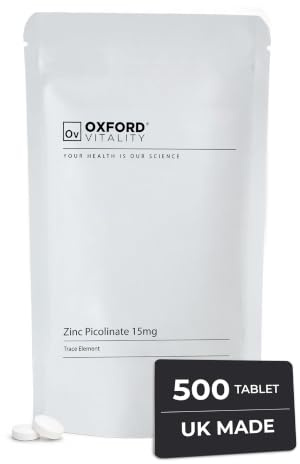 Oxford Vitality Zinc Picolinate Tablets | Zinc Supplement | Food Supplement | 500 Tablets