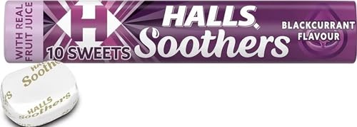 HALLS Blackcurrant Flavoured Lozenges, 45 g (Pack of 1) | Vegetarian Soothers, Made With Real Fruit Juice, Fast Acting Relief, For Adults & Children