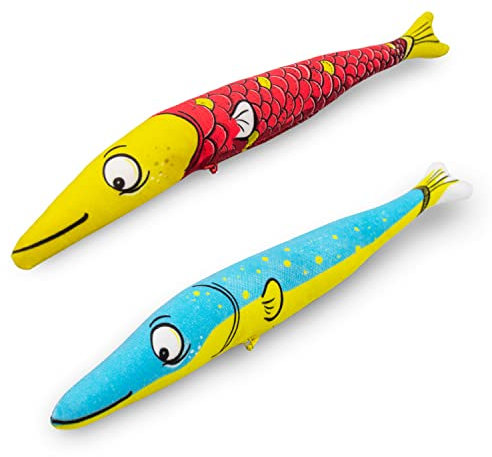 Twin Critters Organic Silver Vine Katzenminze Spielzeug Sardine Nachfüllbar Plüsch 2er Pack für Katzen & Kätzchen Keine künstlichen Inhaltsstoffe