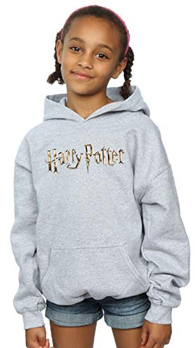 Harry Potter Girls Full Colour Logo Hoodie Sport Grey 9-11 Years
