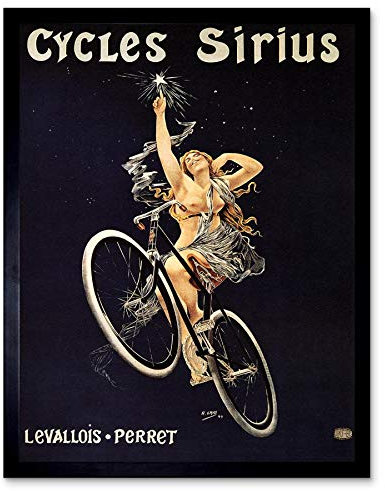 Wee Blue Coo Sirius Cycles France Vintage Advertising Retro Art Print Framed Poster Wall Decor Kunstdruck Poster Wand-Dekor-12X16 Zoll