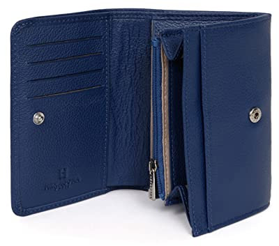 Hexagona Porte-monnaie en cuir ref_47646 Bleu 14 * 9