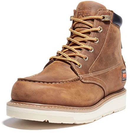 Timberland PRO Men's Gridworks 6 Inch Soft Toe Waterproof Industrial Work Boot, Golden Brown, 3.5