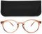 MAGIMODAC Damen Computer Lesebrille Blaulichfilter Leicht Rund Oval Lesebrillen Computerbrille mit Sehstärke Lesehilfe Sehhilfe(Transparent Dunkelbraun, 0.00)