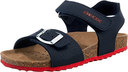 Geox Garçon J Ghita Boy B Sandales, Bleu/Red, 25 EU