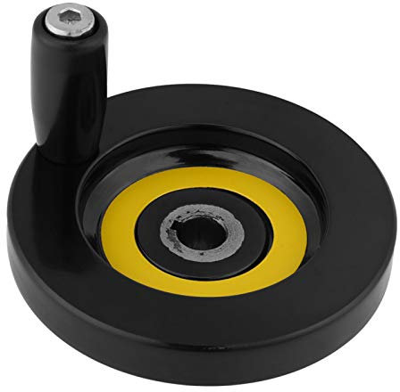 Handrad, 1 Stk. Schwarz Drehmaschine Fräsmaschine Riffelhandrad mit Drehgriff, für Drehfräsmaschine Leitspindelstange mit Drehgriff Griff(10 * 80mm)