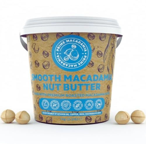 Prime Earth - Smooth Macadamia Nut Butter - 1kg Tub - Made with Macadamia Nuts - No Added Oils, Salts & Sugars - Coeliac, Keto, Paleo & Vegan Friendly - Produced in Small Batches - Made in the UK