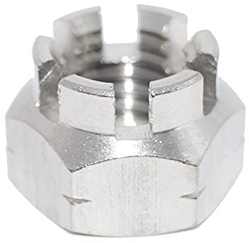 Kronenmuttern M18 100 Stück Sechskantmuttern DIN 935 A2 Edelstahl Muttern V2A Sechskant-Mutter
