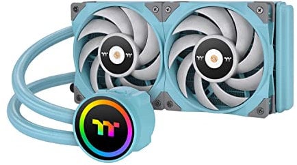 Thermaltake TOUGHLIQUID 240 ARGB Sync All-In-One Turquoise Wasserkühlung | 5V adressierbar | leise 120-mm-PWM-Lüfter | für Intel und AMD Sockel | LGA-1700 | türkis