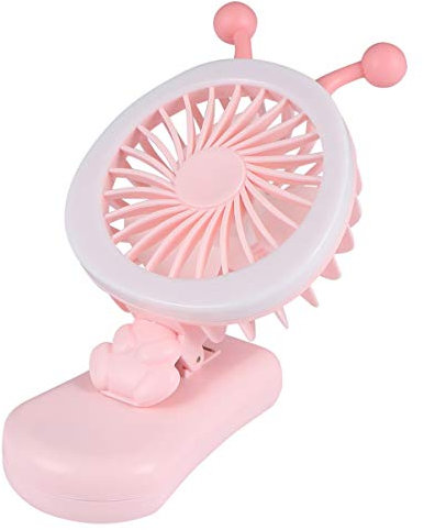 ibasenice Ventilateur Portatif Rechargeable Usb Avec Lumière Mini Ventilateur Pour Filles Et Femmes Facile à Transporter