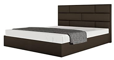 Grekpol - Polsterbett mit Bonnellmatratze 140,160,180,200x200 cm, Schlafzimmerbett, Bett, stilvolles Schlafzimmer-Malaga (Braun (Inari 24), 140x200 cm (Ohne Matratze))