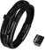 JewelryWe Schmuck Herren Lederarmband, Retro Ägyptische Ankh Kreuz Edelstahl Leder Armband Armreif Manschette, Schwarz