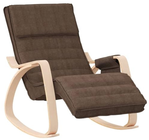 vidaXL Schaukelstuhl Relaxstuhl Schwingstuhl Ruhesessel Loungesessel Sessel Schwingsessel Polstersessel Schaukelsessel Wohnzimmer Dunkelbraun Stoff