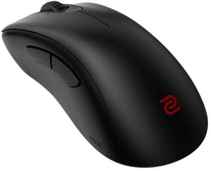ZOWIE EC2-CW Wireless Ergonomic Gaming Mouse for Esports Enhanced Receiver 24-step Scroll Wheel Driverless Matte Black Coating Medium Size