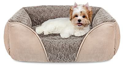 INVENHO Kleines Hundebett für große, mittelgroße und kleine Hunde, rechteckig, waschbar, orthopädisches Hundebett, weich, beruhigend, schlafend, langlebig, Haustier-Kuscheltier mit Rutschfester