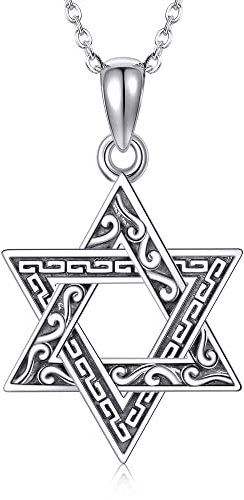 ONEFINITY Davidstern kette 925 Sterling Silber Davidstern Anhänger Halskette Schmuck Geschenke für Männer Damen Herren