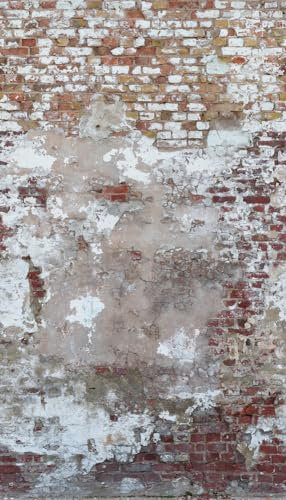 A.S. Création Livingwalls Vliestapete - Backstein Tapete in Grün, Braun und Weiß - Wandtapete für verschiedene Räume - Wandbild XXL 2,80 m x 1,59 m