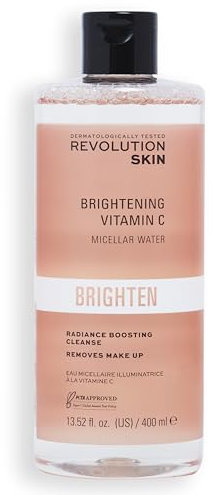 Revolution Skincare London, Vitamin C Brightening, Micellar Water, makeup Remover, Clarifying Formula, 400ml
