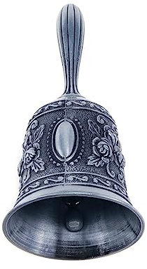 Meprotal Handglocke Messing Hochzeitsglocken Mehrzweck-Rufglocke für Restaurant Bar Service Glocke Anruf (Antik-Silber)