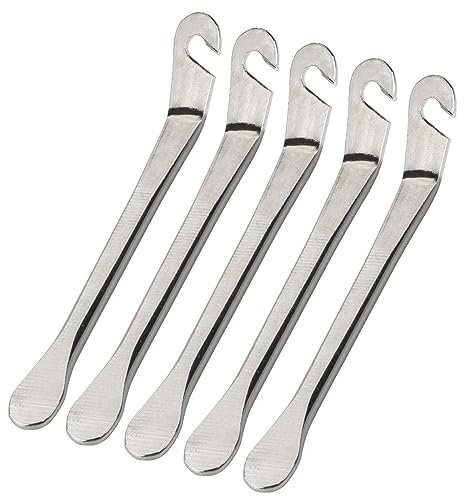 Fongmore 5 Pcss Stainless Steel Bike Tire Lever Bicycle Levers Tyre Spoon Iron Changing Tool Tire Pry Crowbar Set For Repair Bike Tube