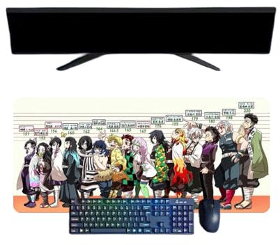 ButkUs Demon Slayer Anime Gaming-Mauspad, XXL, 800 x 300 mm, 3 mm, wasserdicht und rutschfest, strukturierte Oberfläche für PC und Laptops