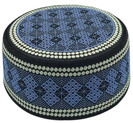 YJZQ Muslimischer Gebetshut Hut Muslim Prayer Hat Herren Stickerei Muslim Islam Mütze Männlicher Islam Mann Stickerei Kappe Muslim Gebet Kufi Hut für Ramadan Deko