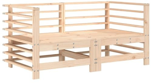 vidaXL Garten Ecksofa 2 STK., Modular Gartenmöbel, Sofa Lounge Sessel für Garten Terrasse Balkon, Gartensofa Gartensessel, Massivholz Kiefer