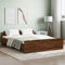 Festnight Bett 140x200 cm Holz Holzbett Massivholzbett Bettgestell mit Lattenrost Einzelbett Doppelbett Bettrahmen Jugendbett Braune Eiche