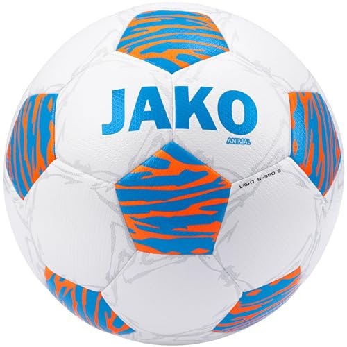 JAKO Fussball Lightball Animal 2314 Weiß/Jako Blau/Neonorange 5 (350g)