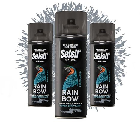 DETERMONDO 3 Bombolette di Vernice Spray Acrilica 400ml Bombolette Spray Colorate Multiuso per Interni ed Esterni (Ral 7001 Grigio Argento)