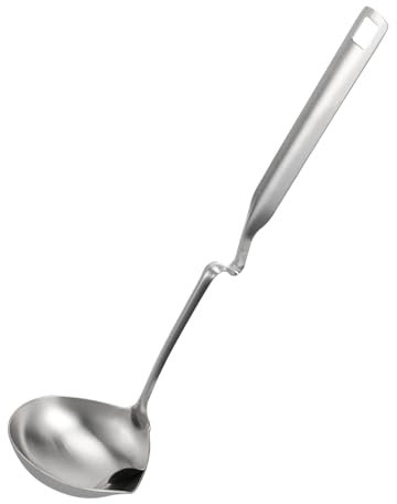 TOPBATHY 1pc Grease Spoon Metal Spoon Sauce Ladle with Pouring Spout Punch Ladle Spoon Fat Separator Scoop Fat Separator for Cooking Strainer Kitchen Ladle Spider Stainless Steel Shengshui