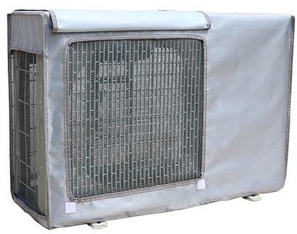 XRRJFYH AC Covers for Outside Air Conditioner Cover Vent AC Unit Cover Mesh Air Conditioner Covers for Outside Heat Pump Cover HVAC Cover (Color : Silver-a, Size : 90x38x62cm)