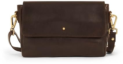 HOLZRICHTER Berlin - Kleine Umhängetasche aus Leder für Damen (No 2-1), 16x26x6,5 cm Schultertasche, Handgefertigte Crossbody Bag, Handtasche in Marone