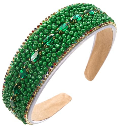 scicent Stirnband Strass Stirnbänder Elastisch Haarbänder Damen Glitzer Haarband Mode Rutschfeste Vintage Kristall Haarband Vintage Hochzeit Haarschmuck für Frauen und Mädchen - 26024