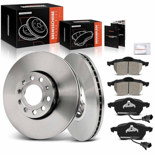 Frankberg 2x Bremsscheiben + 4x Bremsbeläge Vorderachse mit Bremsenschmiermittel Kompatibel mit A4 8E2 B6 2000-2004 A6 Avant 4B5 1997-2005 Exeo ST 3R5 2009-2013 Replace# 8E0698151F