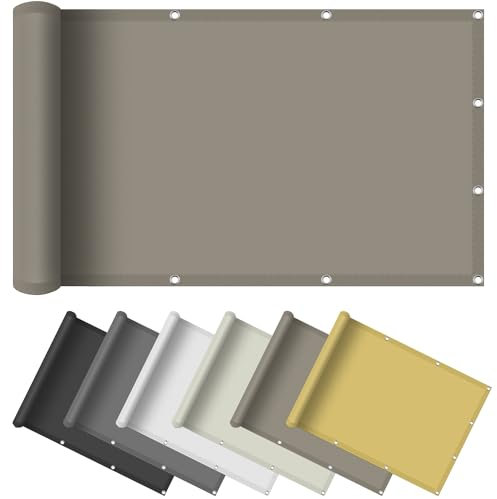 Sonnensegel Nach Maß mit ösen 3 x 5.3 m, Wasserdicht 98% UV Schutz Garten Outdoor Sonnensegel inkl Befestigungsseile für Garten Terrasse, Taupe