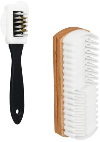 Anseom 2 Piece Suede Shoe Brush, Shoe Cleaning Brush Suede Care Set Nubuck Leather Brush Shoe Cleaner Brass Bristles Shoe Brush Multipurpose Shoe Brush Suitable for Shoes of Various Materials