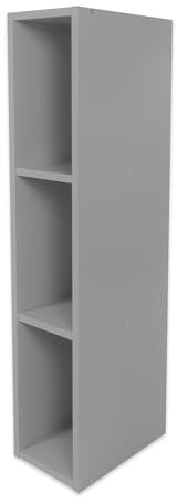 Puckdaddy Lucas | Stauraumregal kompatibel mit IKEA Hemnes Kommoden | 19x30x93cm | Holzstärke: 1,5cm | Regal in Grau | Kommodenregal für Wickelkommode | Wickeltisch-Regal zur Kinderzimmer-Aufbewahrung