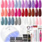 COSCELIA UV Nagellack Set mit UV Lampe,23 stk. Gel Nagellack Set Nägel Starterset mit Poly Nägel Gel und Elektrische Nagelfräser Rot Lila Rosa Nagelset Gelnägel Starterset
