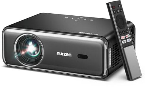 App Intégrée Videoprojecteur 4K Supportée Dolby Audio&Netflix 2025 Upgraded EAZZE D1 Pro Portable Projecteur Video WiFi Bluetooth, Haut-Parleurs 20W, Auto-Focus 1080P avec iOS/Android/Laptop/PS5 HDMI