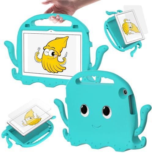 Funda infantil para Lenovo Tab M11 TB-330FU/Lenovo Xiaoxin Pad 2024 TB-331FC, ligera EVA a prueba de golpes, funda protectora con asa, bonita funda para tablet con correa para el hombro (verde menta)