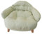 Luxuriöses Plüsch-Katzensofa mit erhöhten Holzbeinen, rund, weicher Welpenstuhl für kleine Hunde, Grün, 60 cm