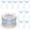 Blumomon 20Pcs Light Blue Bowknot Cake Toppers Bow Cake Decorations Picks Baby Shower Cake Decorations for Kids Birthday Wedding Party Wedding Anniversary Cake Decorations Supplies