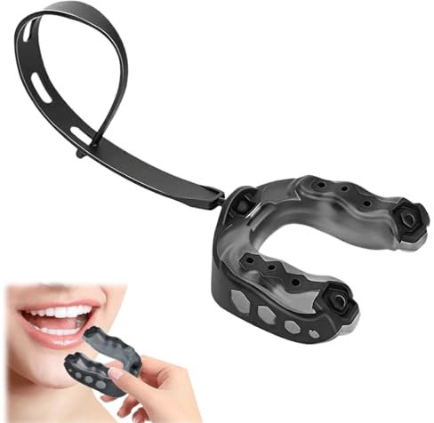 1 stück Mundschutz Football Mit Riemen,Sport Mundschutz Mit Gurt Für American Kampfsport Boxen Kickboxen Hockey Erwachsene,Schwarz