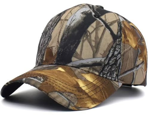 RALSPEC Woodland Camouflage Mens Baseball Cap Hunting Hat Real Leaf Oak Tree Camo Shooting Fishing Airsoft Adjustable Headwear Sniper