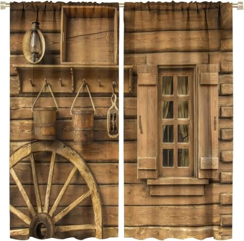 2-Teiliges Set Digital Bedruckte Verdunkelungsvorhänge Ländlich 280X250 cm (B + H) Für Schlafzimmer, Wohnzimmer, Esszimmer, Kinder, Jugendzimmer, Fenster Vorhänge-518502225